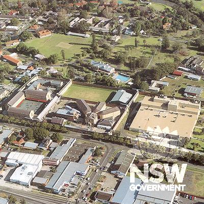 Air oblique view of the Parramatta Correctional Centre from the north-east
