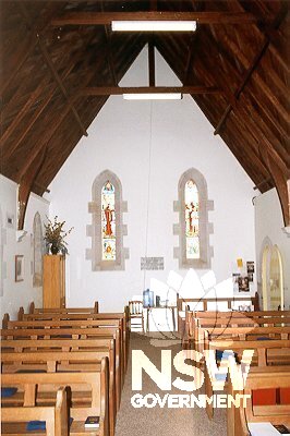 Interior view of rear of church