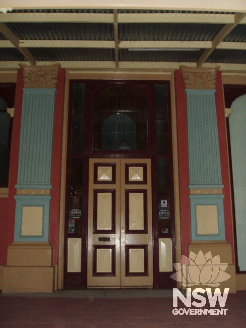 Front door detail to Argent Street of Walter Sully Emporium building