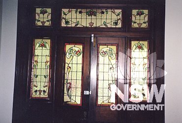 Art Nouveau stained glass doors,circa 1900.