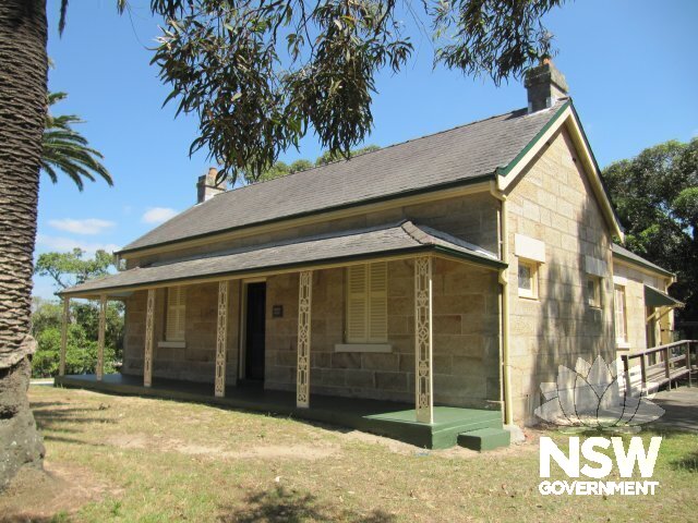 View of front entrance of Carss Cottage.  Carss Cottage is believed to have been built by December 1865, when Carss changed his address to the 'Georges River, Kogarah'.