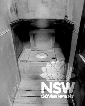 View of internal toilet.  It is the earliest known surviving example in Australia of a house design generated in part by considerations of an integrated sanitary plumbing system.