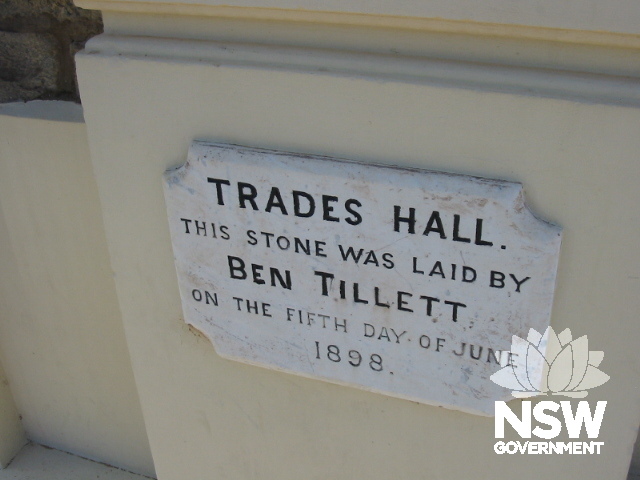 Foundation Stone to Trades Hall