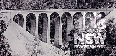 Stanwell Park Rail viaduct over Stanwell Creek after construction, c.1921.
