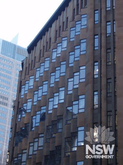 Fluted windows on Bligh Street façade