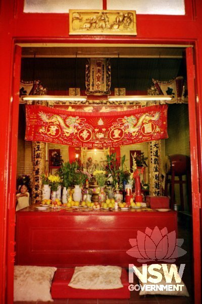 Sze Yup Kwan Ti Temple - interior view of main hall.