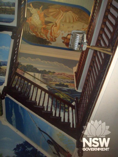 Interior Palace Hotel mural and stair case
