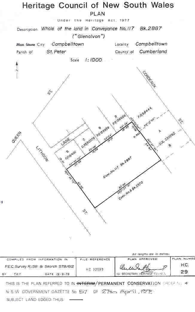 NSW Heritage Council PCO Plan 29
