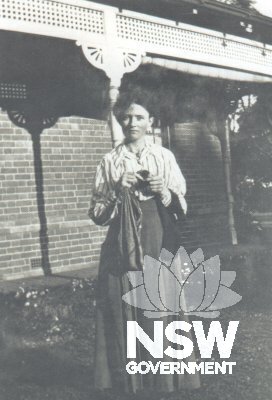 Grace Cossington Smith, aged 23, in the grounds of Cossington. Courtesy Cultural Facilities Unit, ACT Government photo courtesy Bruce James.