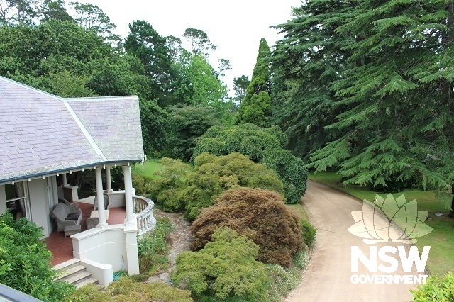 View of the drive and the gardens