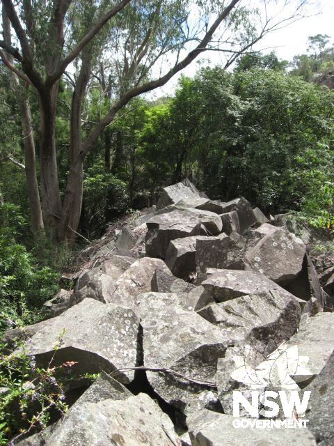 Quarried stone debris left on site