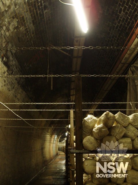 Interior of tunnel shwoing roof surfaces