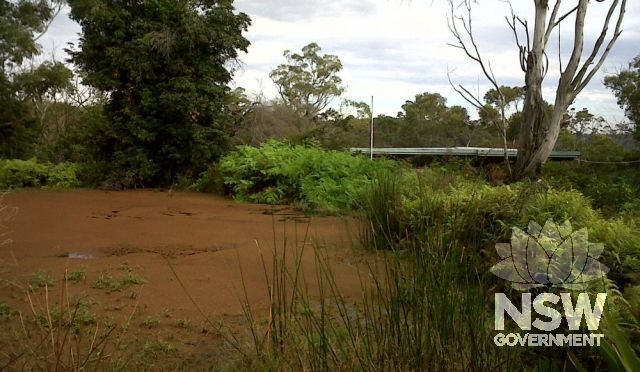 The Helipad outside the Ranger's Headquarter's at Waratah Park has been dug up and turned into a pond.