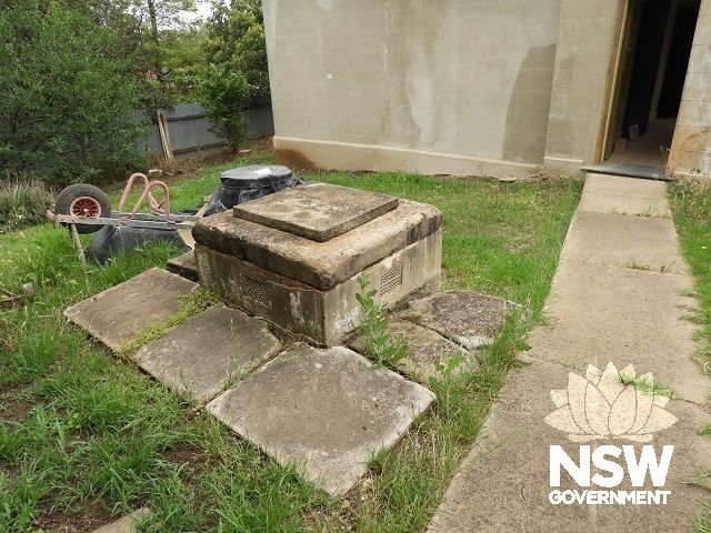 Old Gundagai Gaol, Courtyard and Well, looking southwest