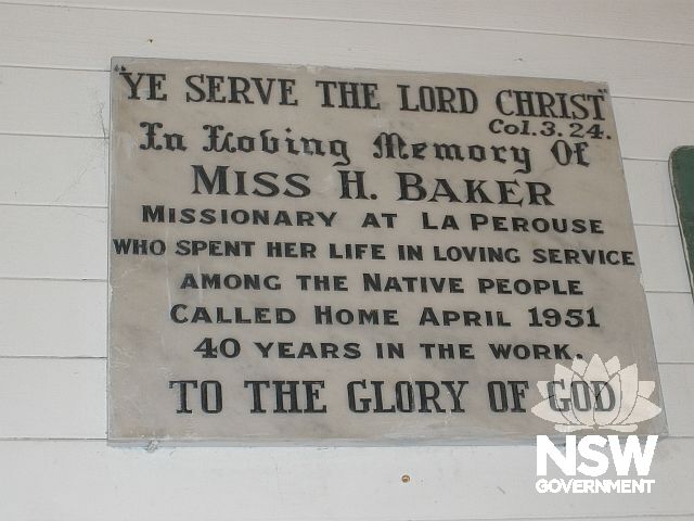 Interior: one of several memorial plaques that are internal fixtures of the church.