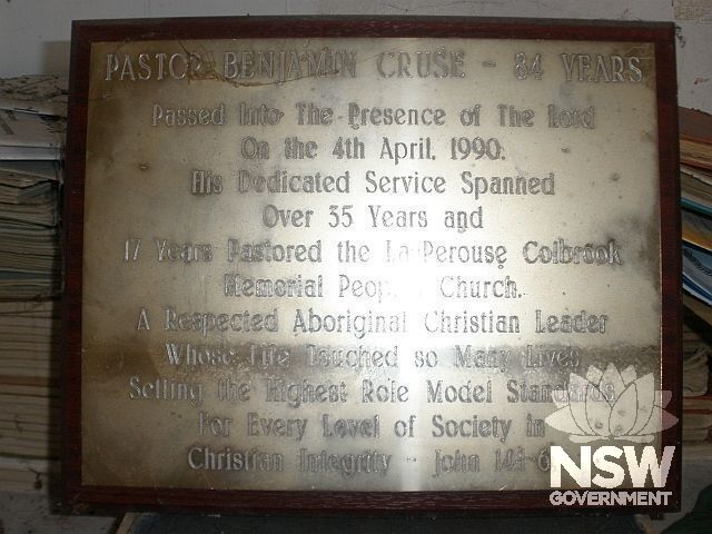 Interior: memorial plaque. One of the church's many items of moveable heritage.