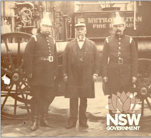 Charles Bown (centre) with Superintendent Alfred Webb andf Deputy Superintendent Nicholas Sparkes in 1887