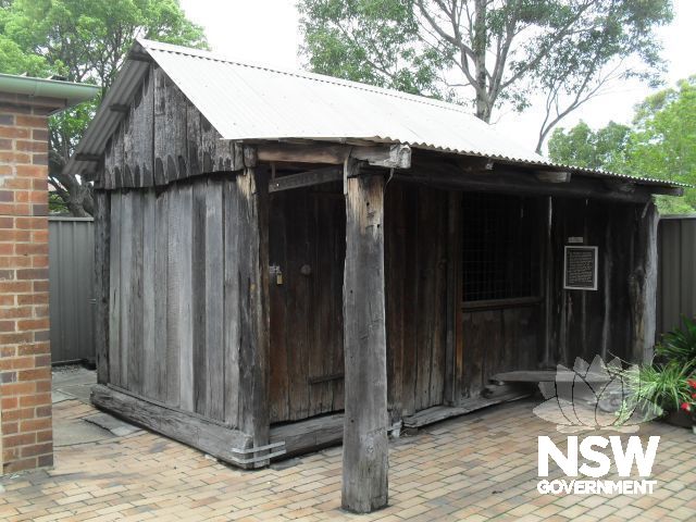 A ‘stockman’s hut’ said to date from 1816 was relocated and reassembled in the rear yard of the museum in 1968. It is understood to have come from 'Exmouth', Richard Brooks’ estate at Yallah, one of the first five land grants made in the Illawarra. The sl