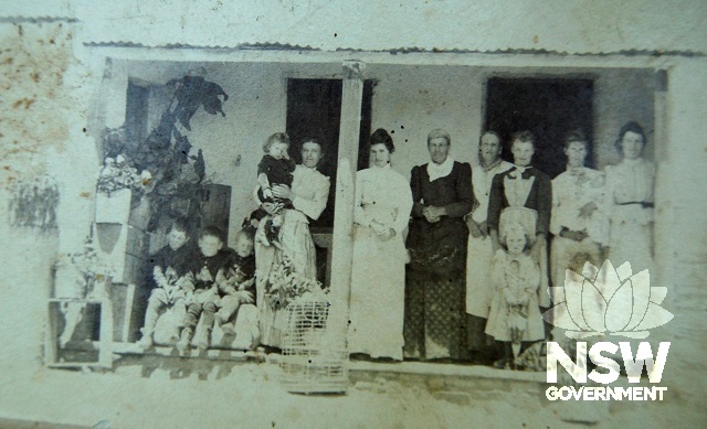 Brazier family on front verandah circa 1880