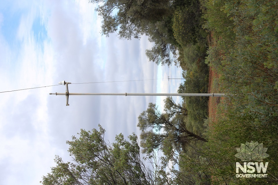 row of Oppenheimer poles, orignally for telegraph later used for telephone
