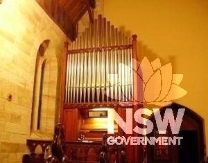 The William Davidson pipe organ, western end of Nave.