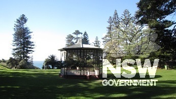 Caption: Newcastle Recreation Reserve, showing rotunda and associated lawn