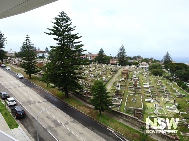 View looking north east across South Head General Cemetery