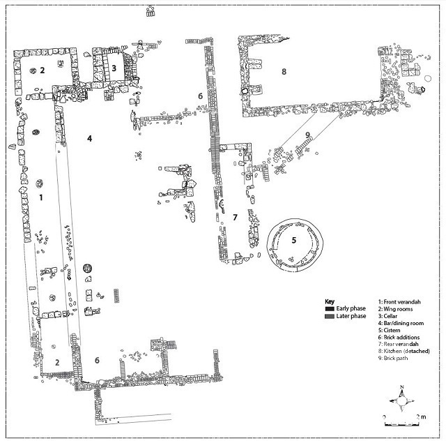 White Hart Inn archaeological site plan.