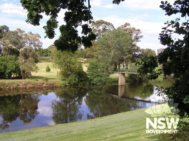 View north over Parramatta River towards First Government Farm.