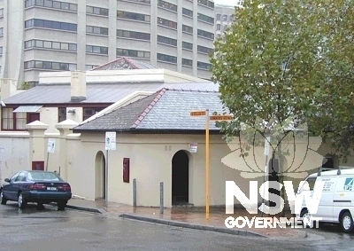 View of rear of North Sydney Post Office, from the corner of William and Mount Streets.