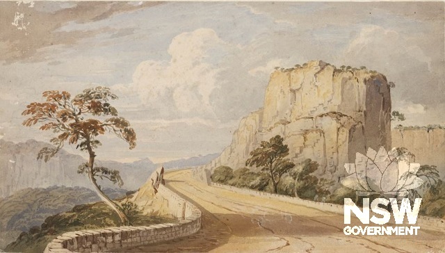 Sketch of the pass and causeway by Major Thomas Mitchell