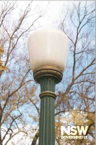 Detail of one of the Bathurst street lamps in Machattie Park
