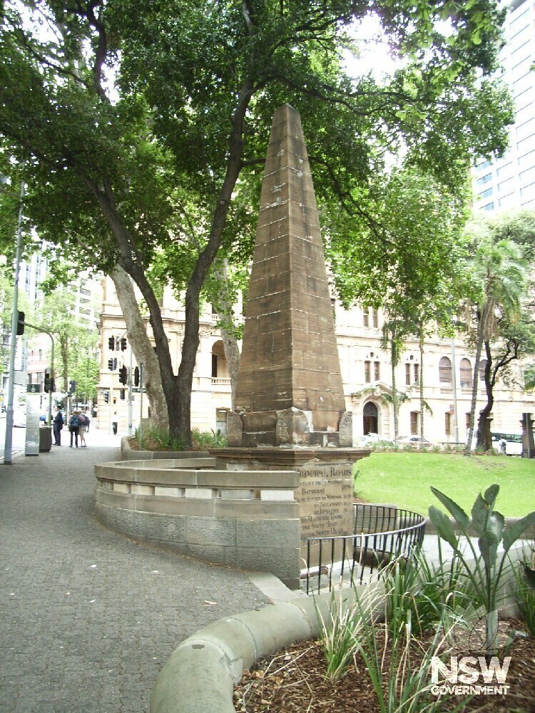 Macquarie Obelisk (1818) from Loftus Street (1830s)