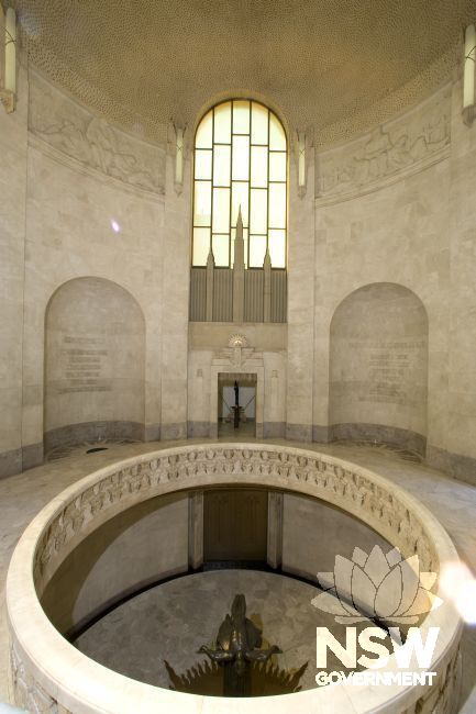 ANZAC Memorial interior - Hall of Memory with view into Well of Contemplation