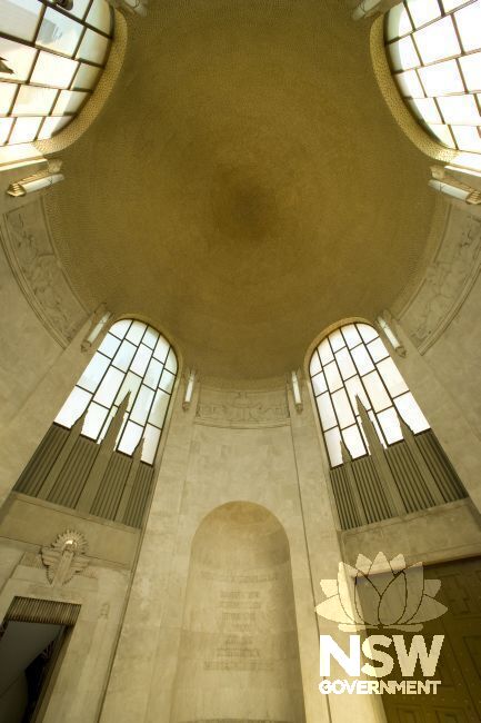 ANZAC Memorial interior - domed ceiling of Hall of Memory