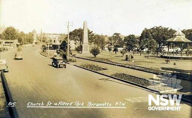 Church St & Alfred Park Parramatta NSW c1930s