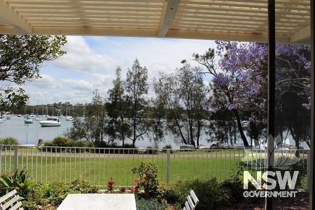 View from the patio, looking north.  This view inspired 'Storm Approaching Wangi', 1939.