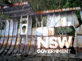 Detail of internal hull area of Parramatta (1) shipwreck, Cascade Gulley. Hawkesbury River.