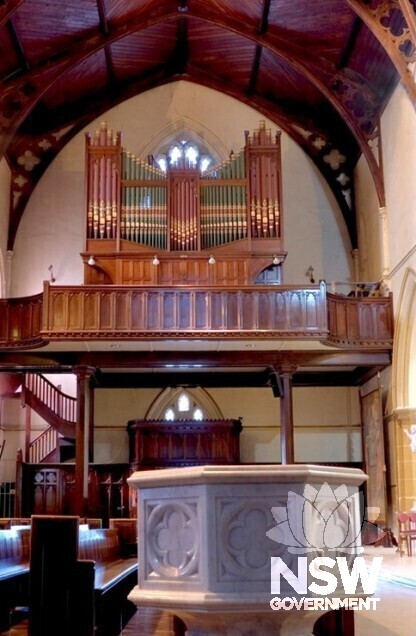North transept showing Hill and Sons organ