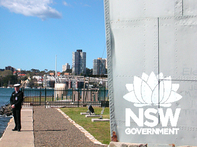 HMAS Parramatta (1) Bow Memorial on northern shore. Listed on SHR in 2003.