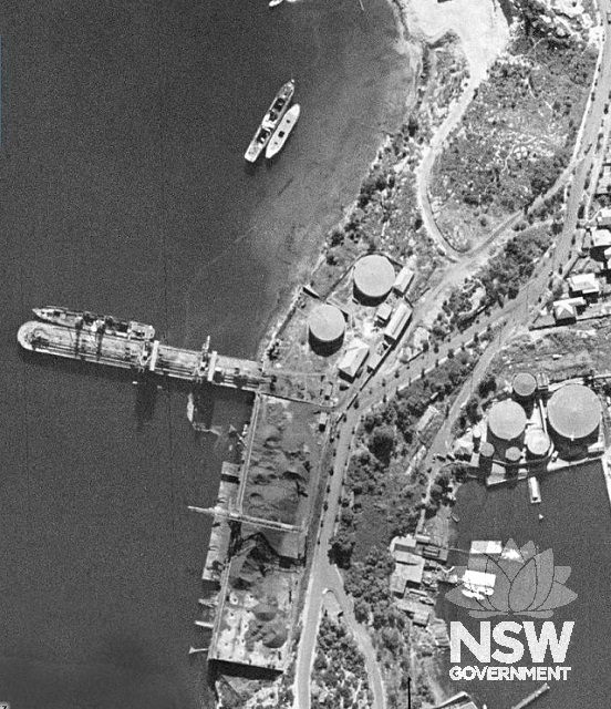 1942 Aerial image of the Balls Head Coal Loader site