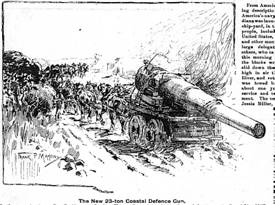 The Ben Buckler gun being transported to the site. Illustrated Sydney News 8 April 1893
