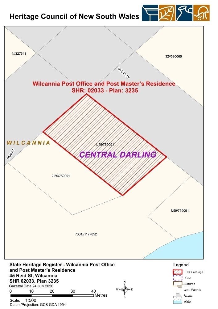 Wilcannia Post Office and Post Master's Residence - SHR Curtilage Plan