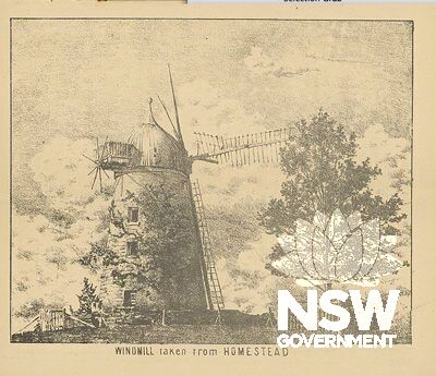 Windmill taken from homestead - from Sales catalogue, Mount Gilead  : the property of Edmund B. Woodhouse, Esq.