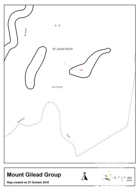 Mount Gilead  - listed curtilage. Note that this plan also shows the Sydney Water Upper Canal (top left corner of the image) which is a separate heritage item. Note also that the historic views to and from Mt Gilead extend over the surrounding landscape.