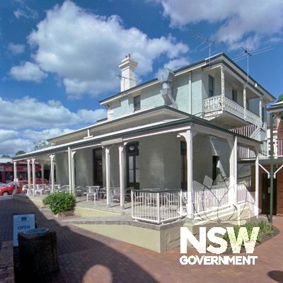 Old Campbelltown Post Office - side elevation.  The impact  of the exhaust ducting is clearly visible from this viewpoint although its imact on views from the street has been minimised by keeping it close to gutter height.