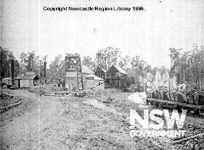 Neath Colliery, between 1906-1925. Note Wickham and Bulloch Island Coal Mining Company's wagons. Hunter Photo Bank No 00102619 available from Newcastle Regional Library