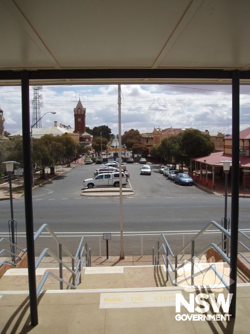 View from entrance of Broken Hill Railway Station towards Argent Street