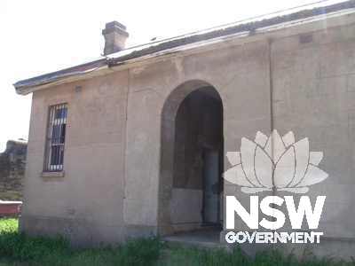 The entrance on the south façade to the Hospital Wing