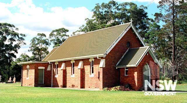 Cooranbong Catholic Church, viewed from SW, with cemetery behind. (Doring Neg.482-07) (Also Supplementary Images)